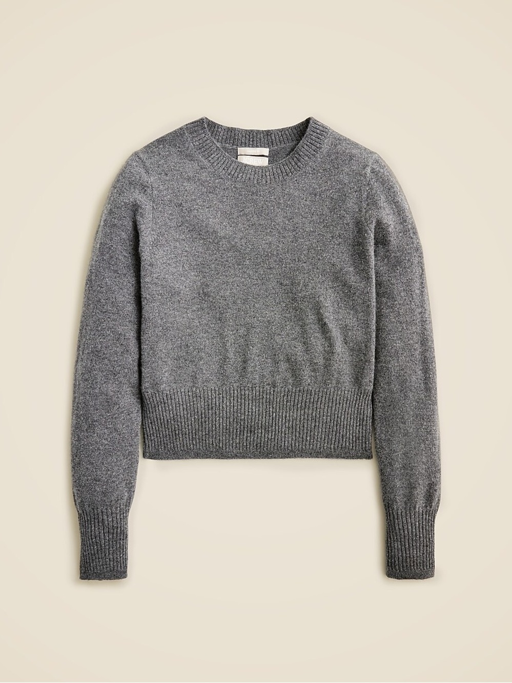 J Crew Cashmere Shrunken Cropped Fit Sweater Grey Women's